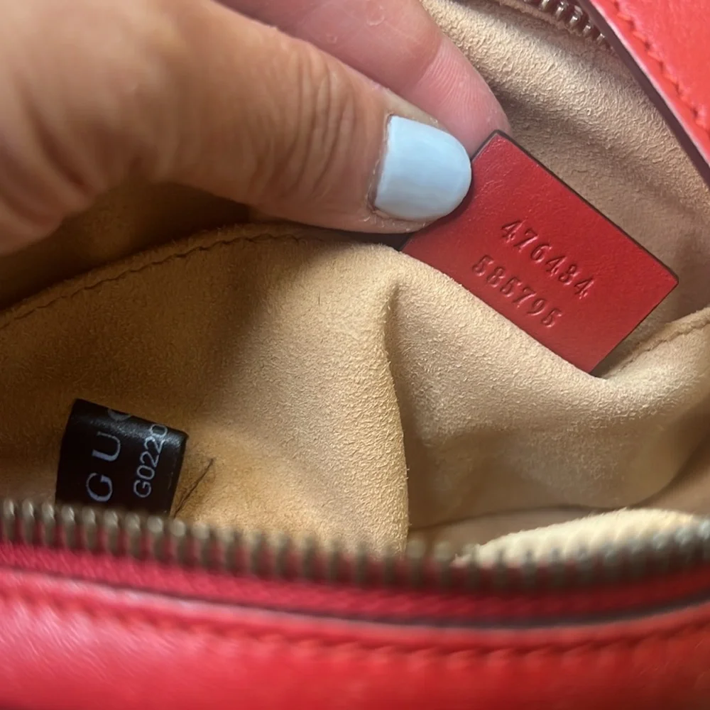 Gucci Red GG Marmont Belt bag red - Picture 10 of 14